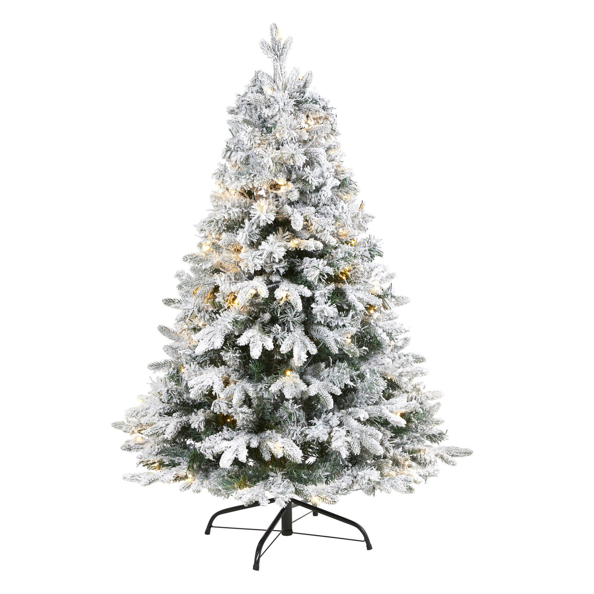 4' Flocked Vermont Mixed Pine Artificial Christmas Tree with 100 Clear LED Lights-Christmas Tree-Parc Decor