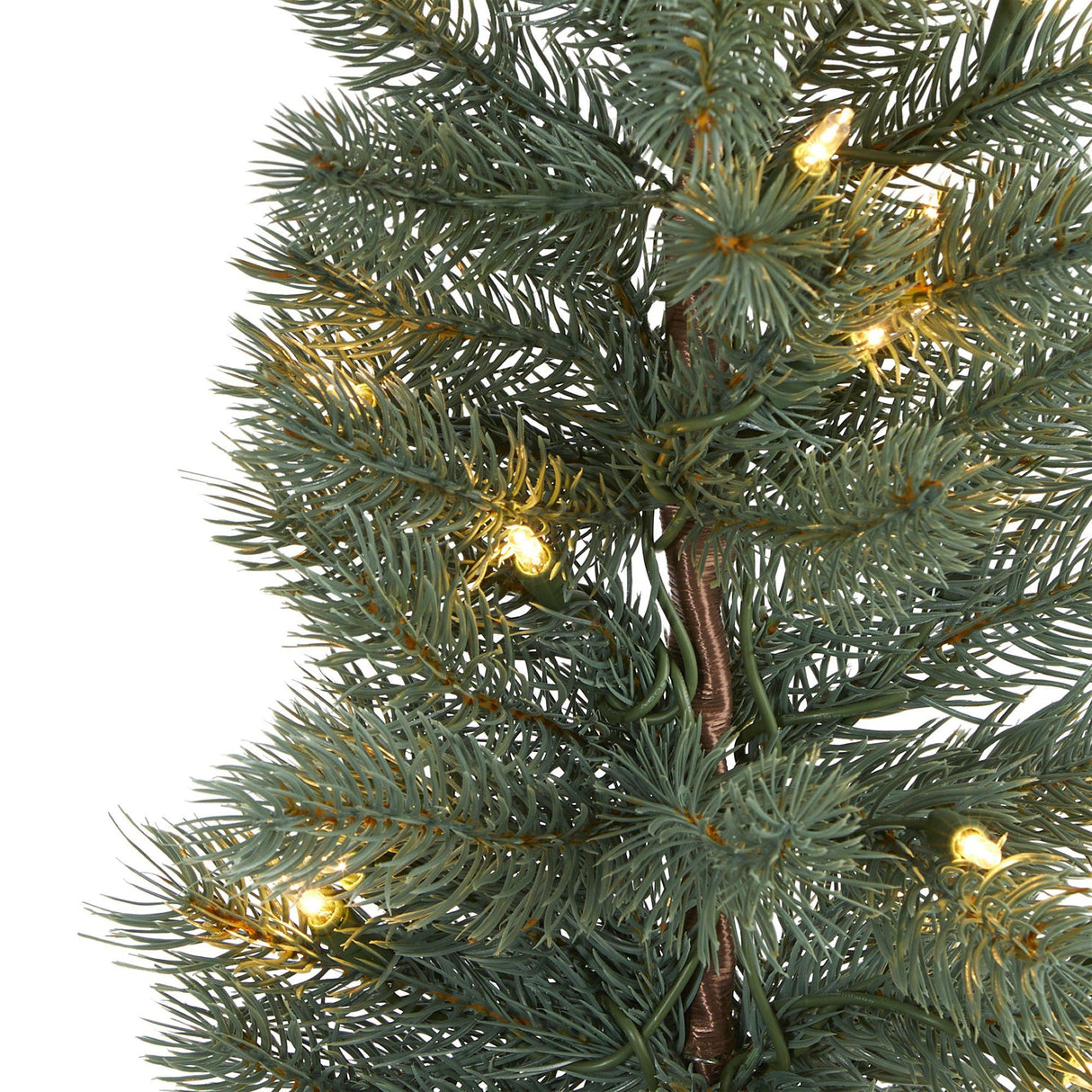 4’ Green Pine Artificial Christmas Tree with 70 Warm White Lights Set in a Burlap Base-Christmas Tree-Parc Decor
