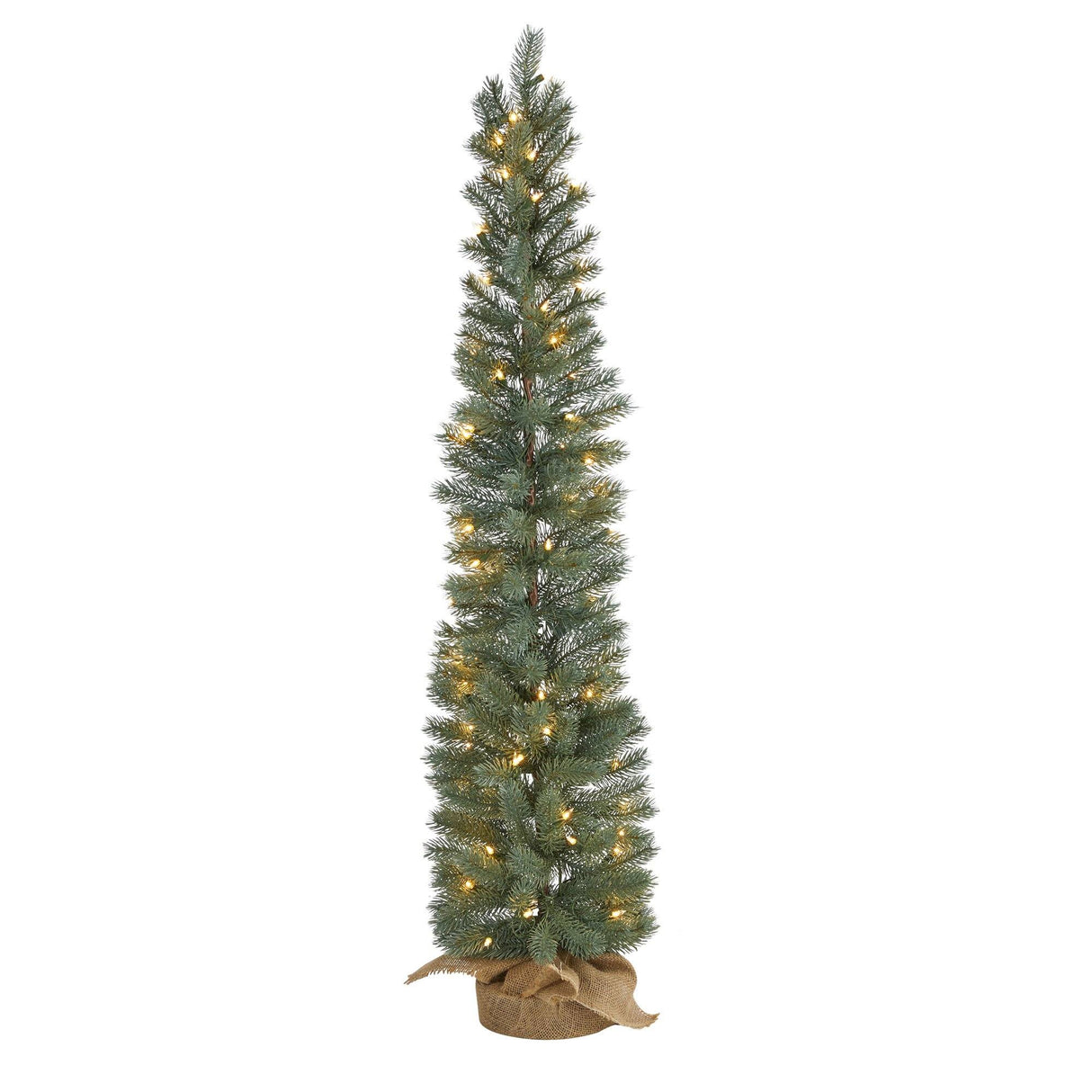 4’ Green Pine Artificial Christmas Tree with 70 Warm White Lights Set in a Burlap Base-Christmas Tree-Parc Decor