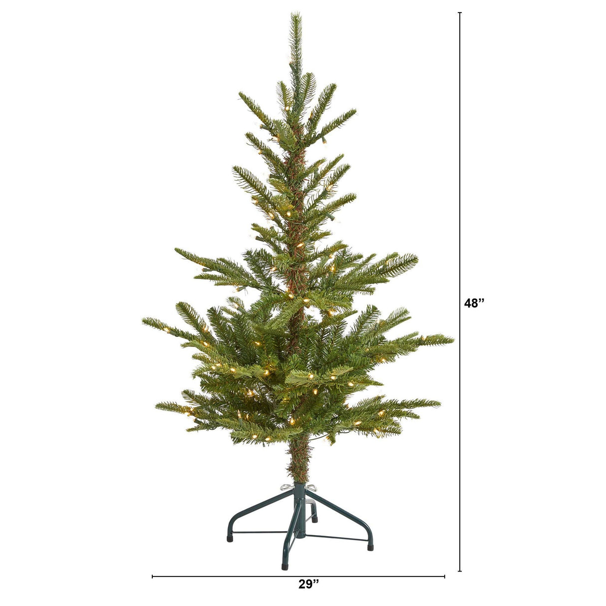 4’ Layered Washington Spruce Artificial Christmas Tree with 100 Clear LED Lights and 189 Bendable Branches-Christmas Tree-Parc Decor
