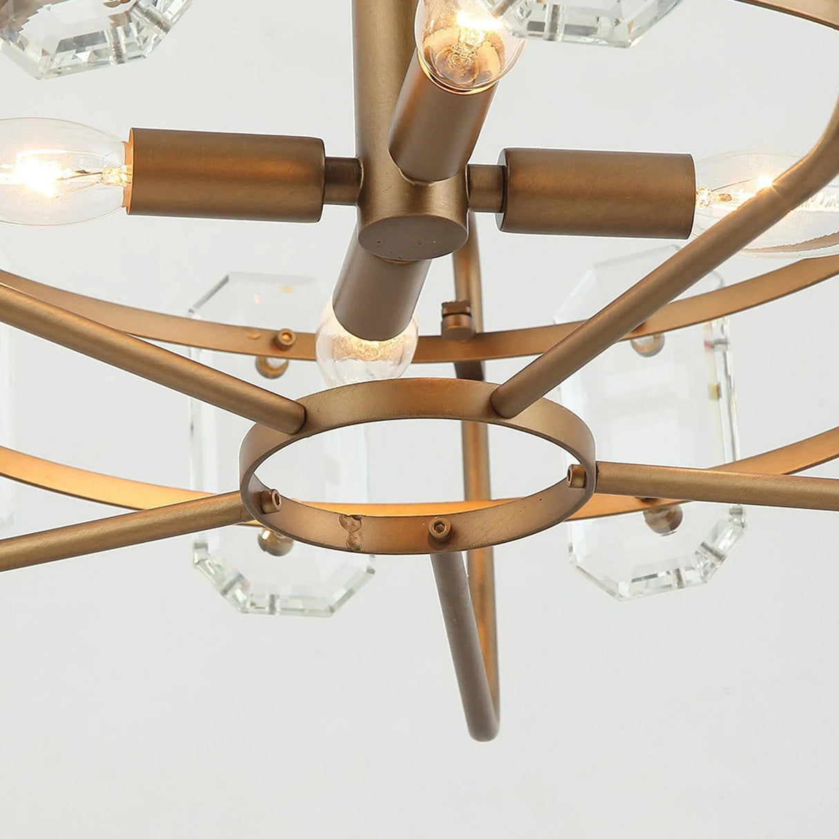 4-Light Golden or Black Modern Crystal Island Pendant Light
