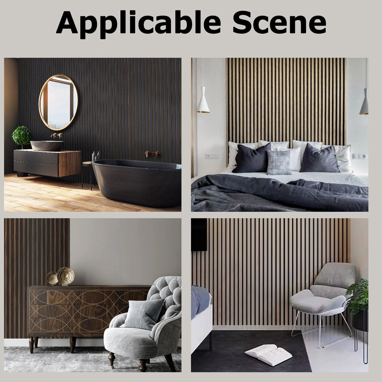 4-Piece Pack Veneer Sound Acoustic Wood Wall Panels-隔音板-Parc Decor