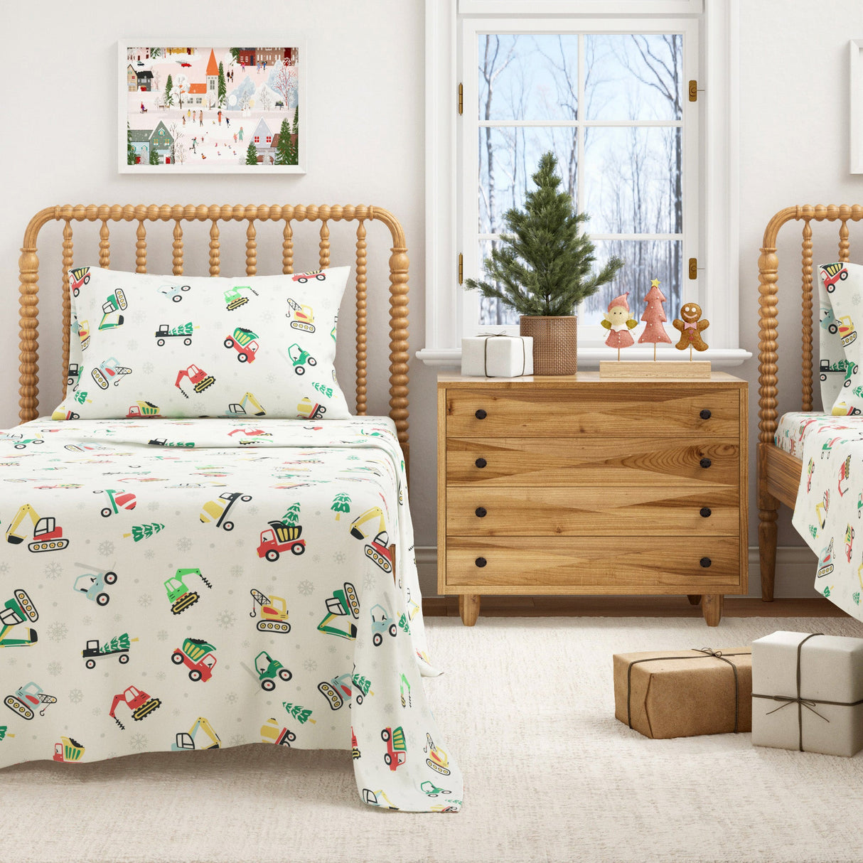 4-Piece Turkish Cotton Christmas Flannel Sheet - Whittaker Collection-Sheets-Parc Decor