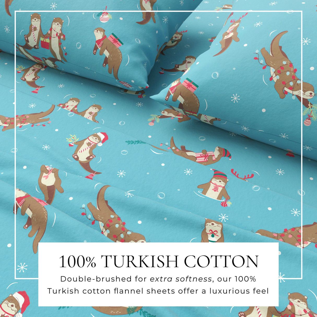 4-Piece Turkish Cotton Christmas Flannel Sheet - Whittaker Collection-Sheets-Parc Decor