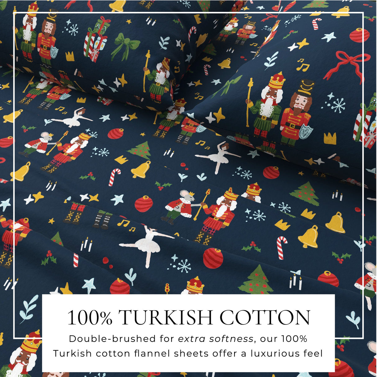 4-Piece Turkish Cotton Christmas Flannel Sheet - Whittaker Collection-Sheets-Parc Decor
