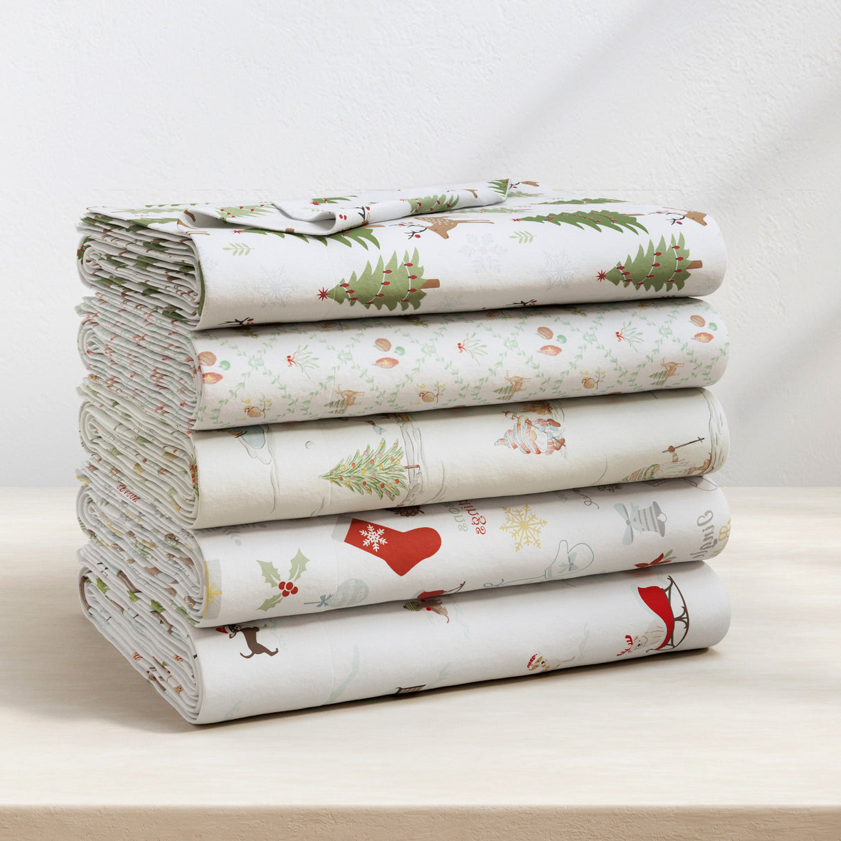4-Piece Turkish Cotton Christmas Flannel Sheet - Whittaker Collection-Sheets-Parc Decor