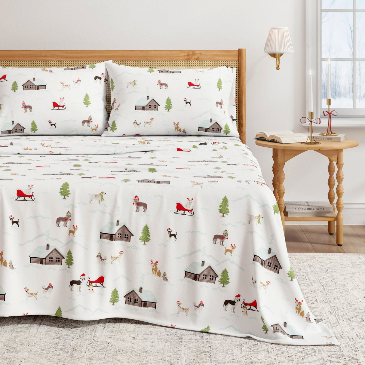 4-Piece Turkish Cotton Christmas Flannel Sheet - Whittaker Collection-Sheets-Parc Decor