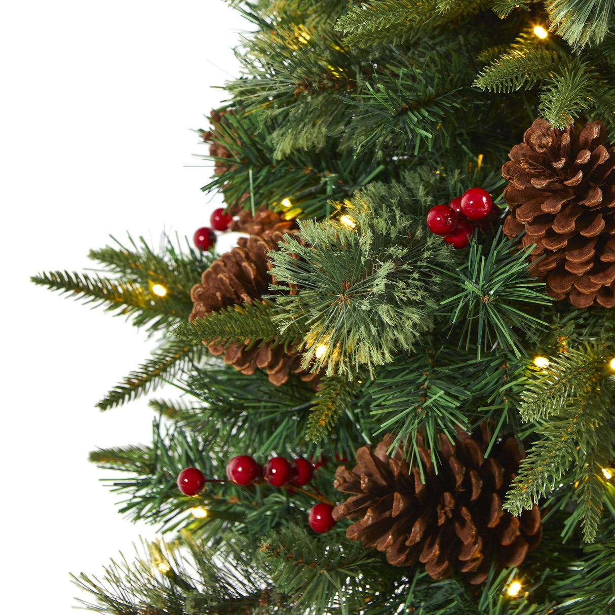 4’ Pine, Pinecone and Berries Artificial Christmas Tree in Decorative Urn-Christmas Tree-Parc Decor
