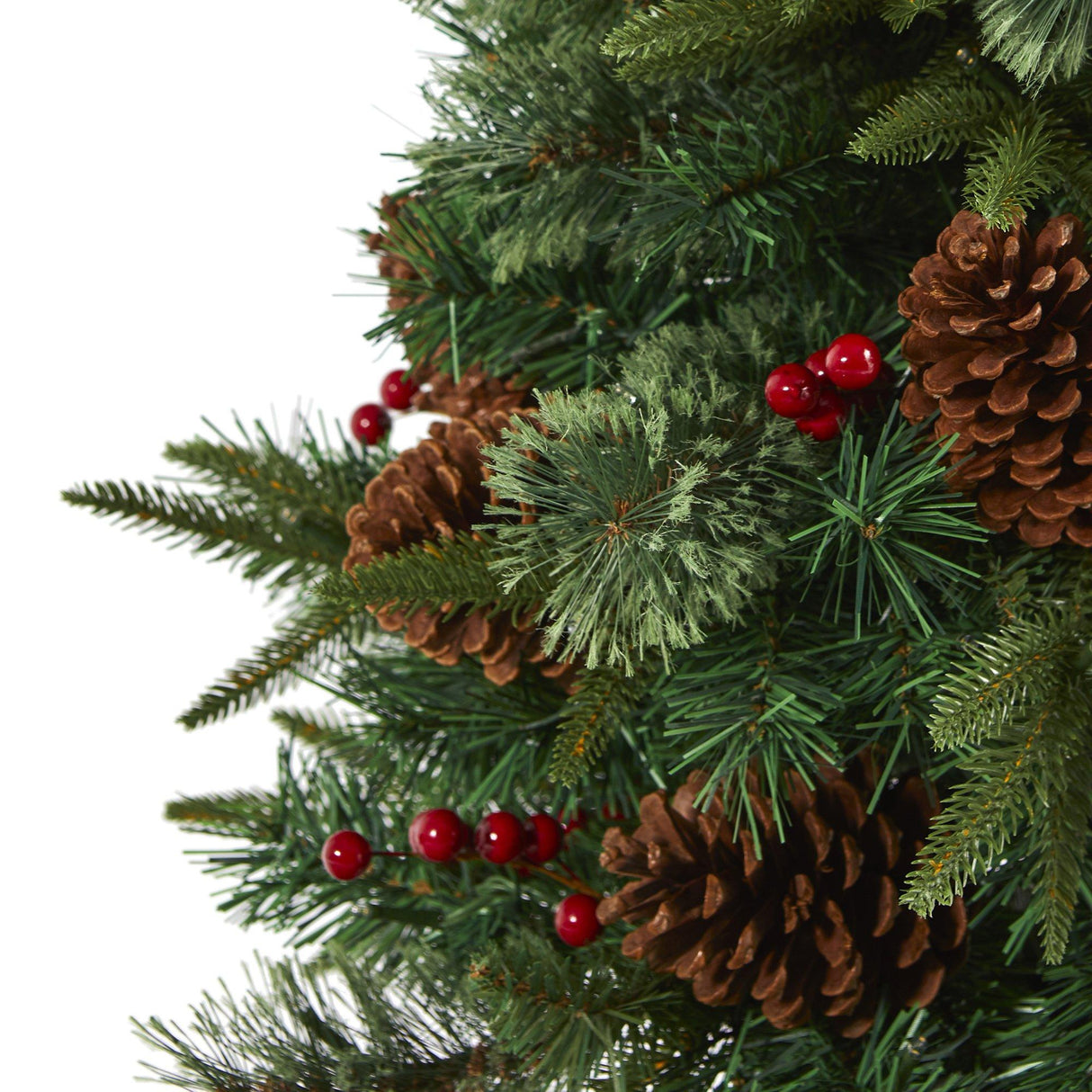 4’ Pine, Pinecone and Berries Artificial Christmas Tree in Decorative Urn-Christmas Tree-Parc Decor