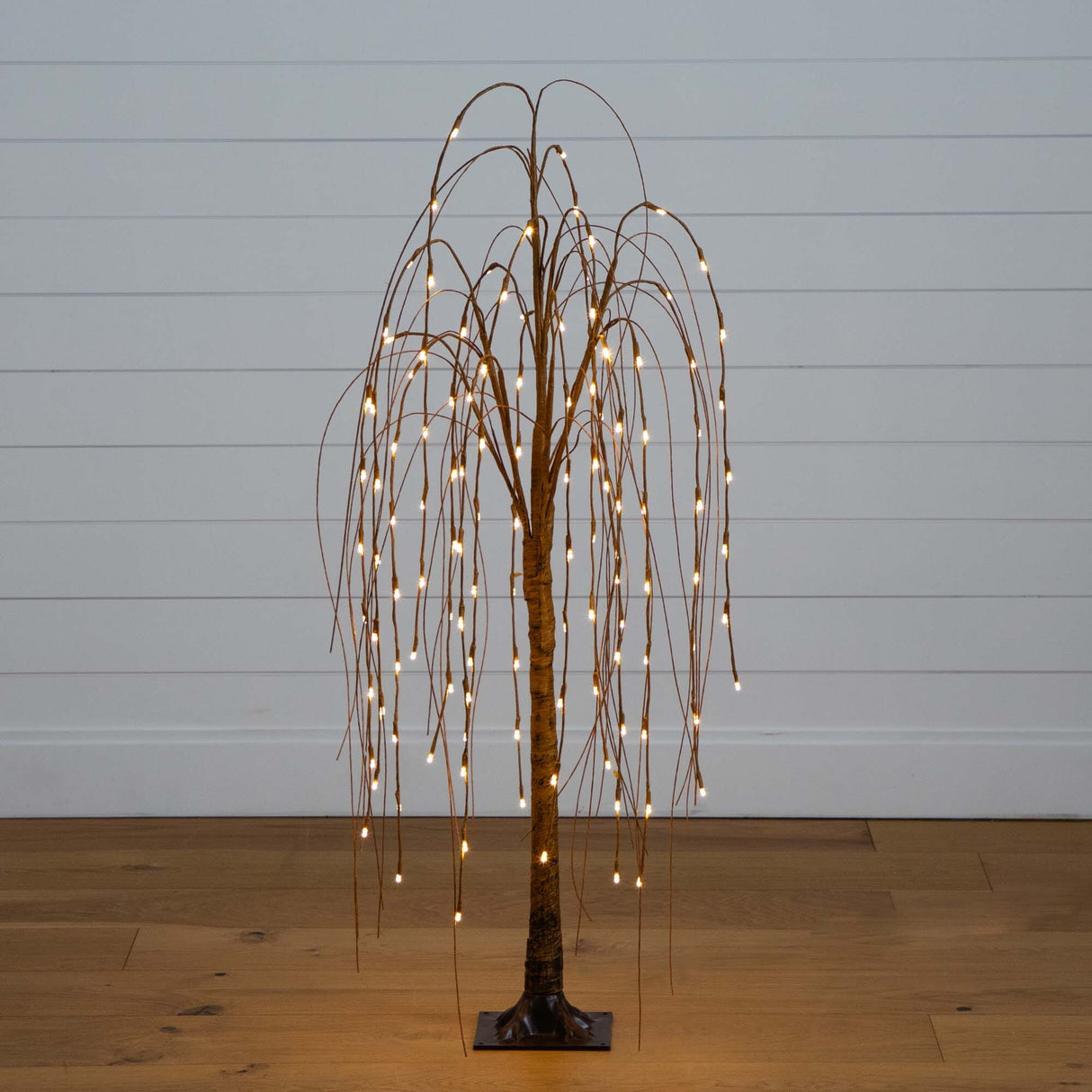 4’ Pre-Lit Artificial Willow Tree with 120 Warm White LED Lights-Tree-Parc Decor