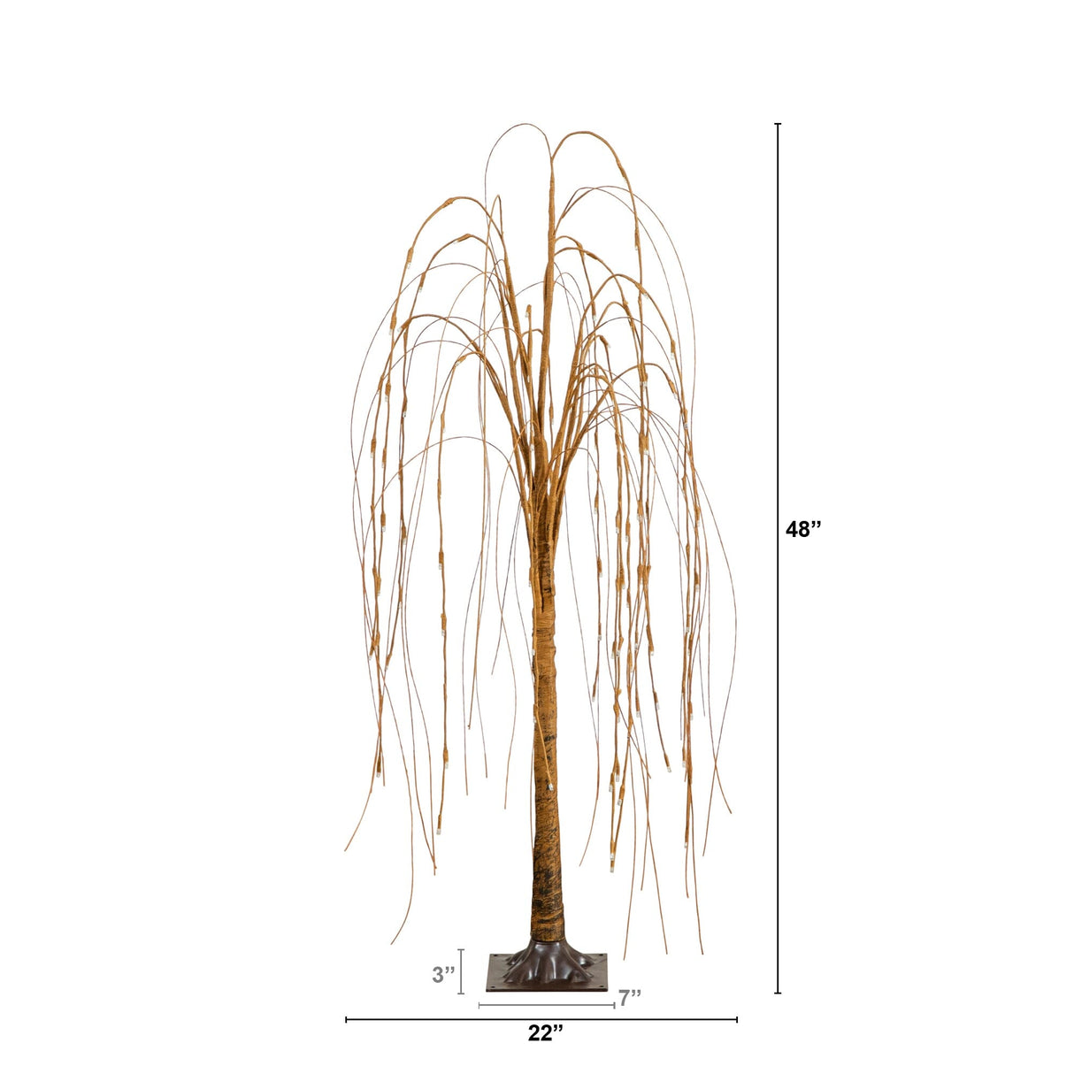 4’ Pre-Lit Artificial Willow Tree with 120 Warm White LED Lights-Tree-Parc Decor