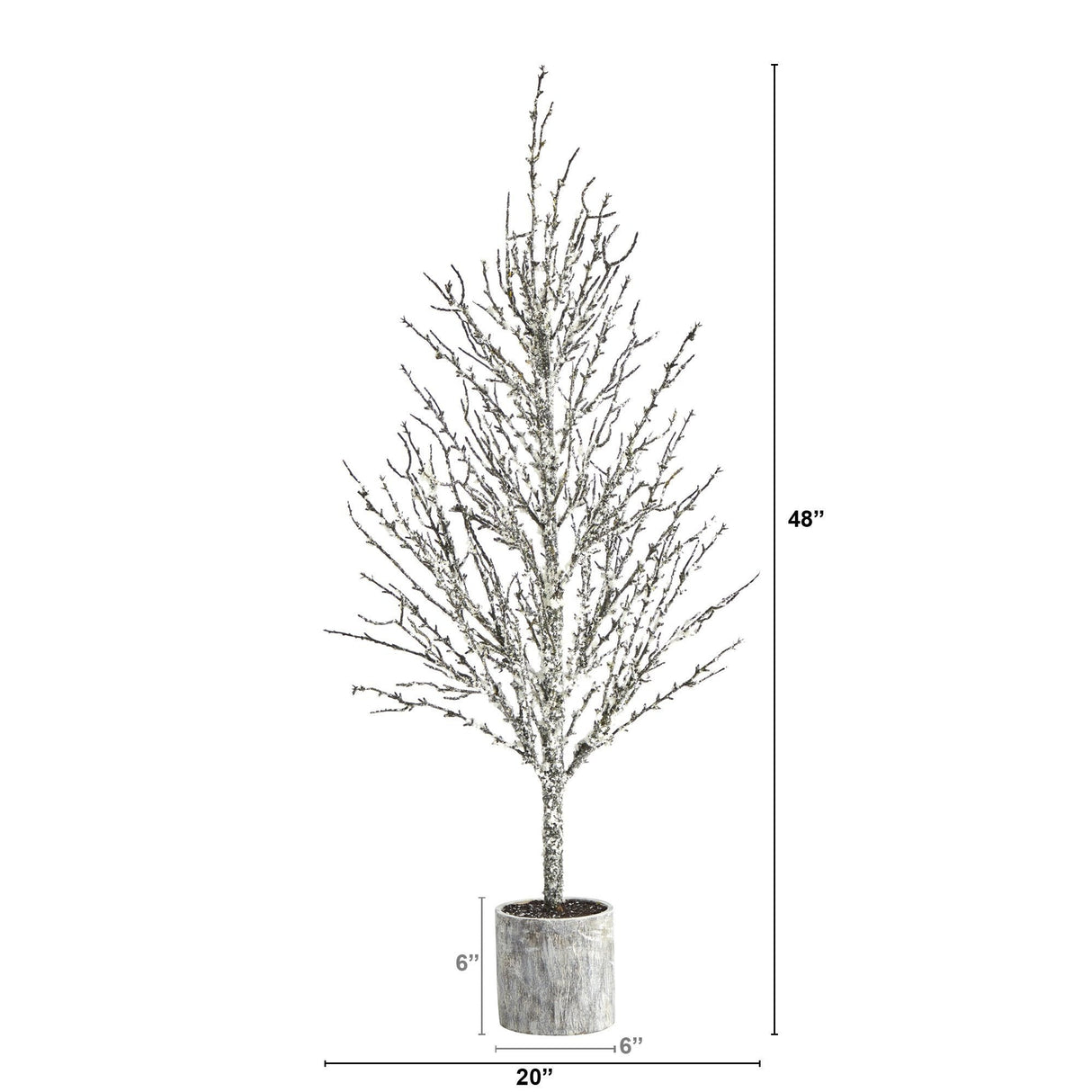 4’ Snowed Twig Artificial Christmas Tree in Decorative Planter-Christmas Tree-Parc Decor