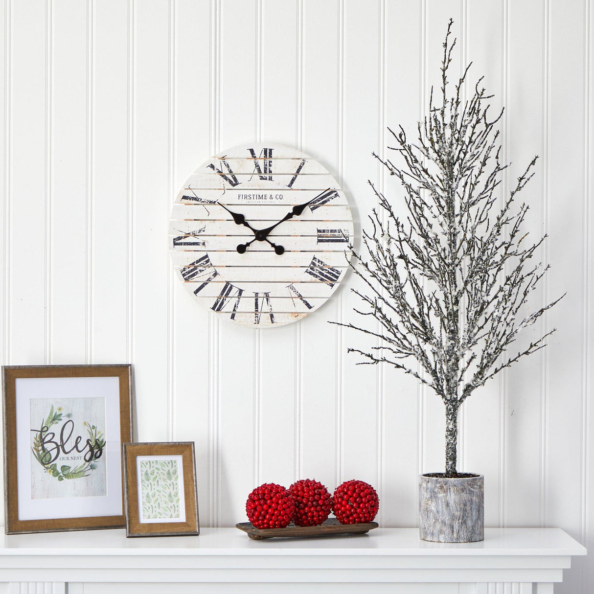 4’ Snowed Twig Artificial Christmas Tree in Decorative Planter-Christmas Tree-Parc Decor