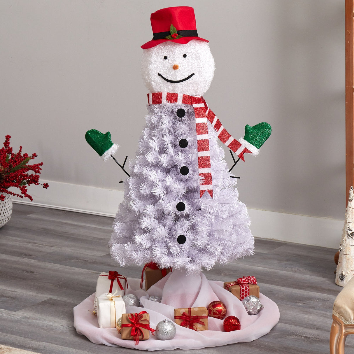 4’ Snowman Artificial Christmas Tree with 234 Bendable Branches-Christmas Tree-Parc Decor