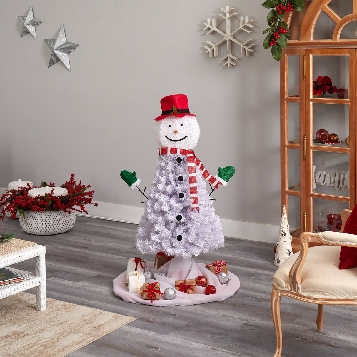4’ Snowman Artificial Christmas Tree with 234 Bendable Branches-Christmas Tree-Parc Decor