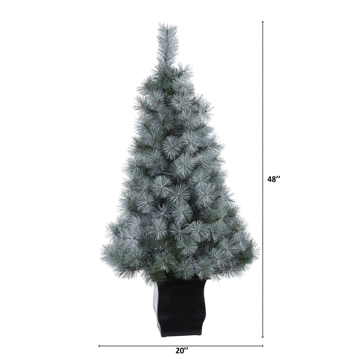 4' Snowy Mountain Pine Artificial Christmas Tree with 150 LED Lights and Decorative Planter-Christmas Tree-Parc Decor