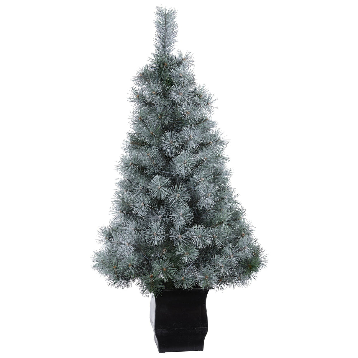 4' Snowy Mountain Pine Artificial Christmas Tree with 150 LED Lights and Decorative Planter-Christmas Tree-Parc Decor