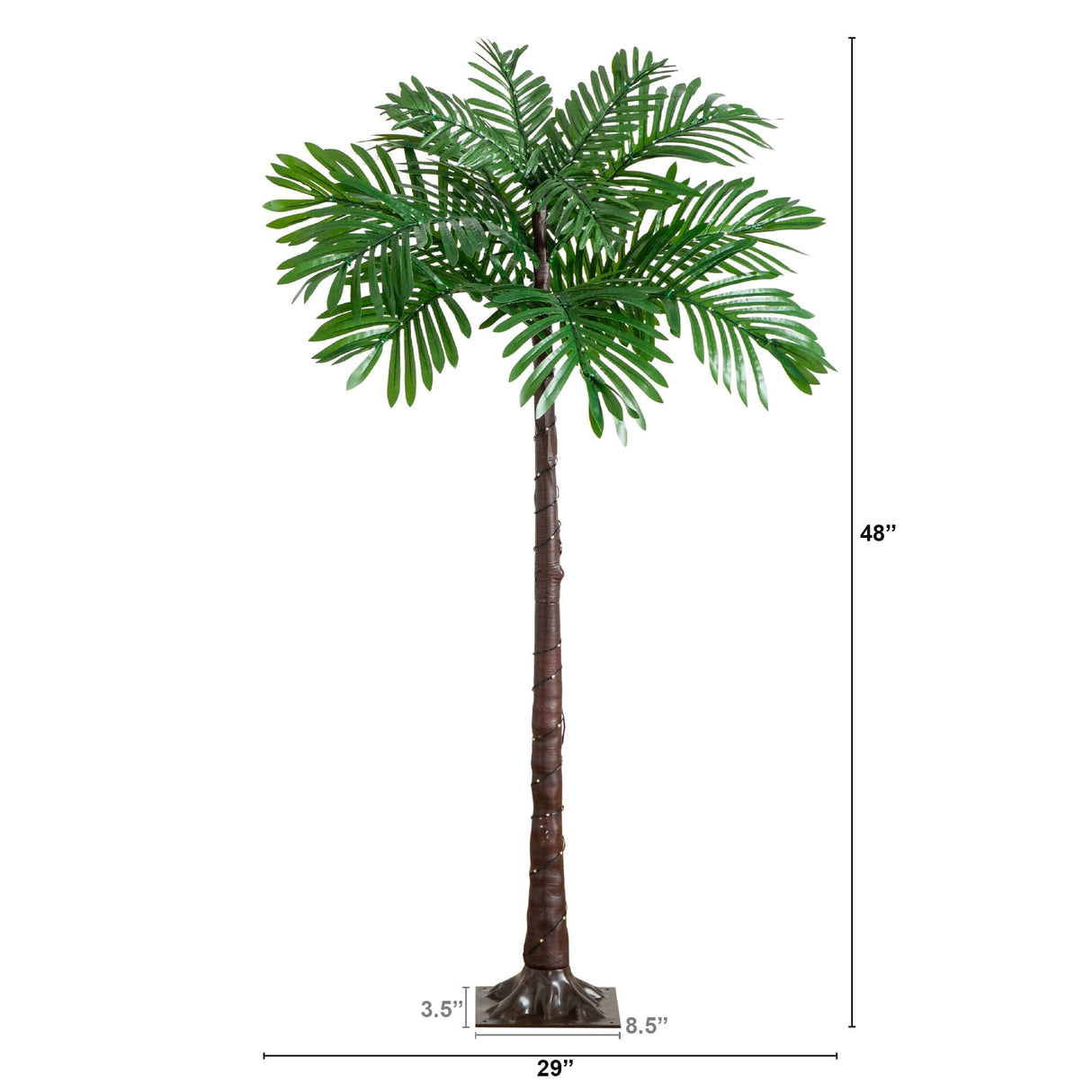 4’ UV Resistant Lighted Artificial Palm Tree with 127 Warm White LED Lights (Indoor/Outdoor)-Tree-Parc Decor