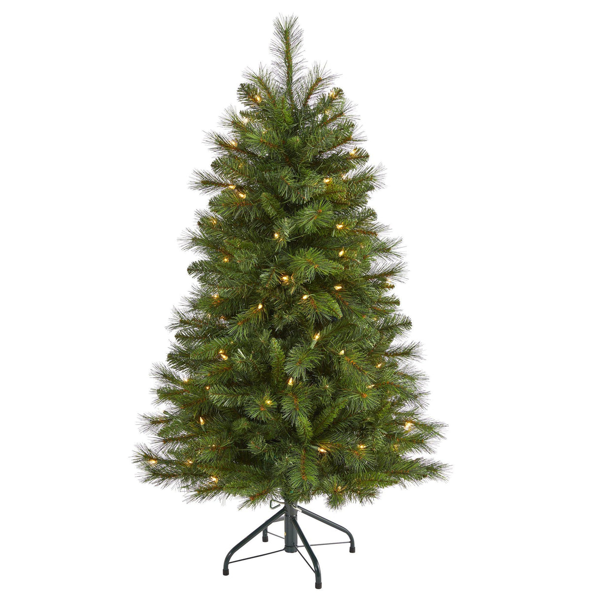 4’ West Virginia Mountain Pine Artificial Christmas Tree with 100 Clear Lights and 322 Bendable Branches-Christmas Tree-Parc Decor