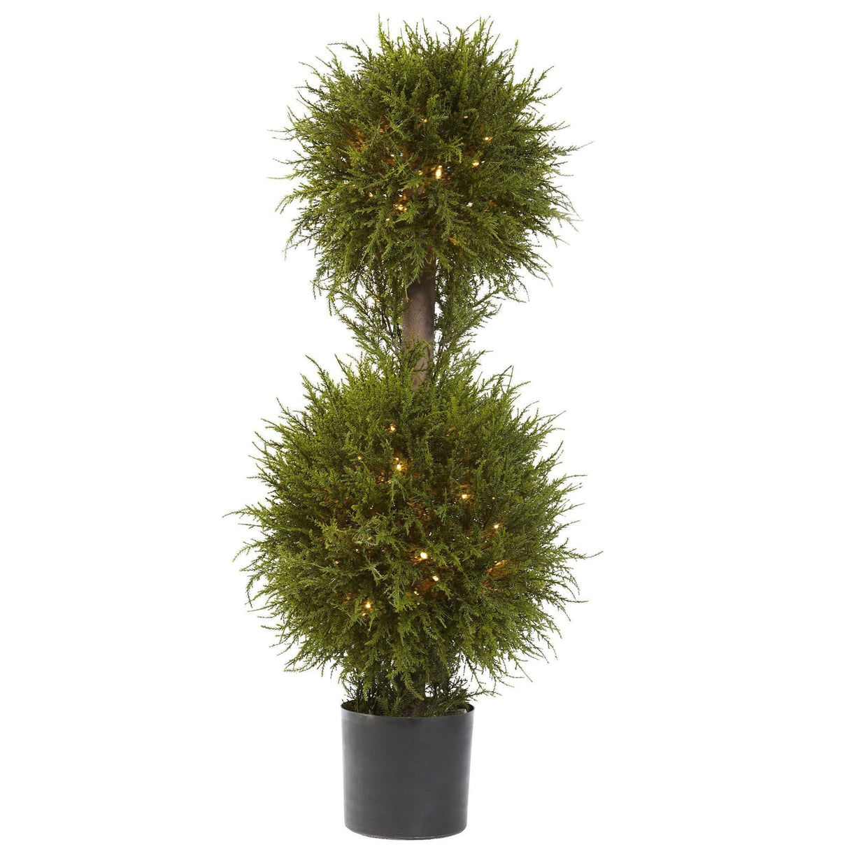 40” Cedar Double Ball Topiary w/Lights-Parc Decor