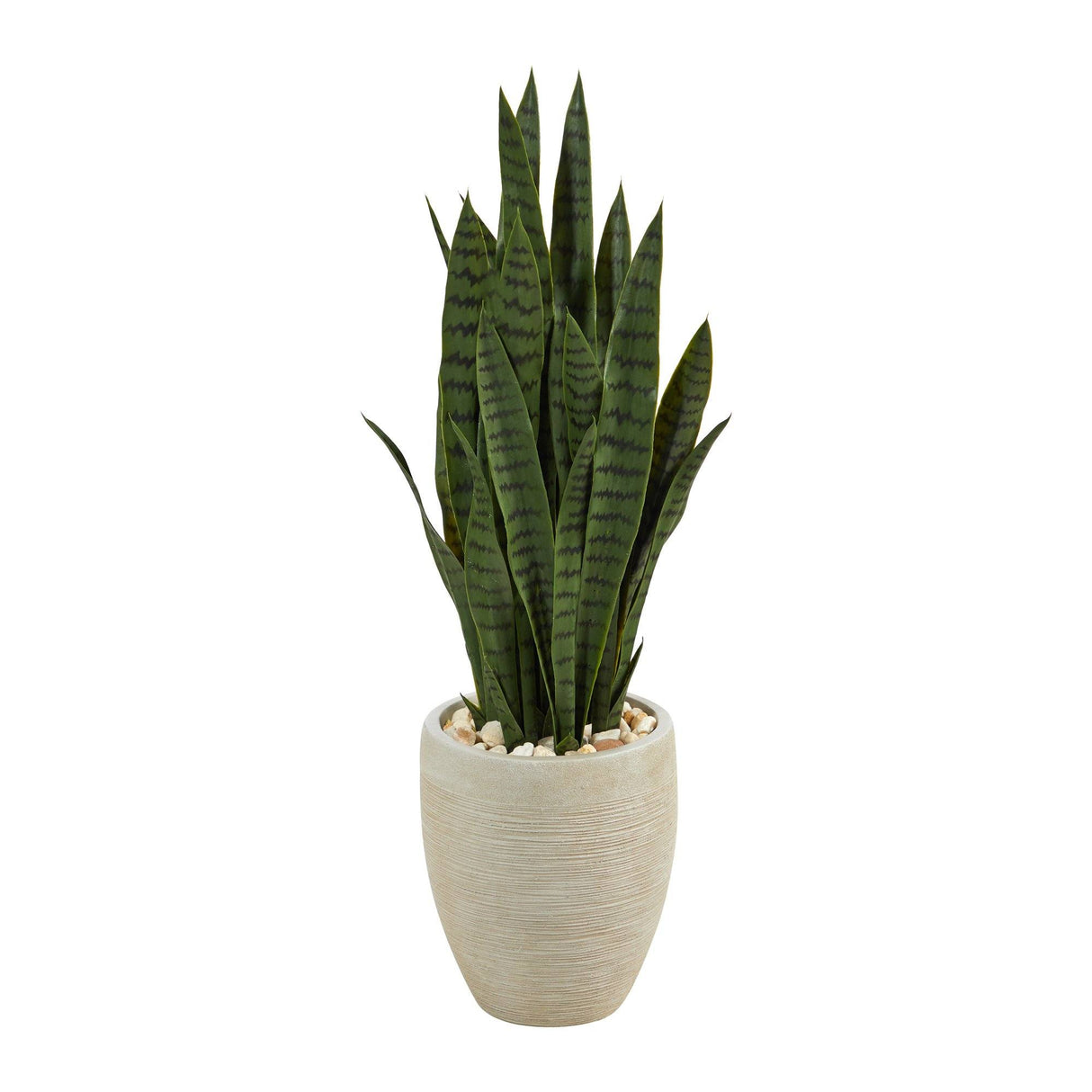 40” Sansevieria Artificial Plant in Sand Colored Planter-Parc Decor