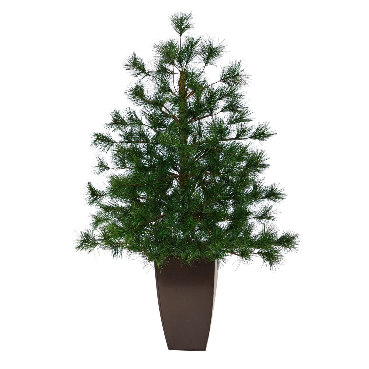 40” Yukon Mixed Pine Artificial Christmas Tree with 213 Bendable Branches in Bronze Metal Planter-Christmas Tree-Parc Decor