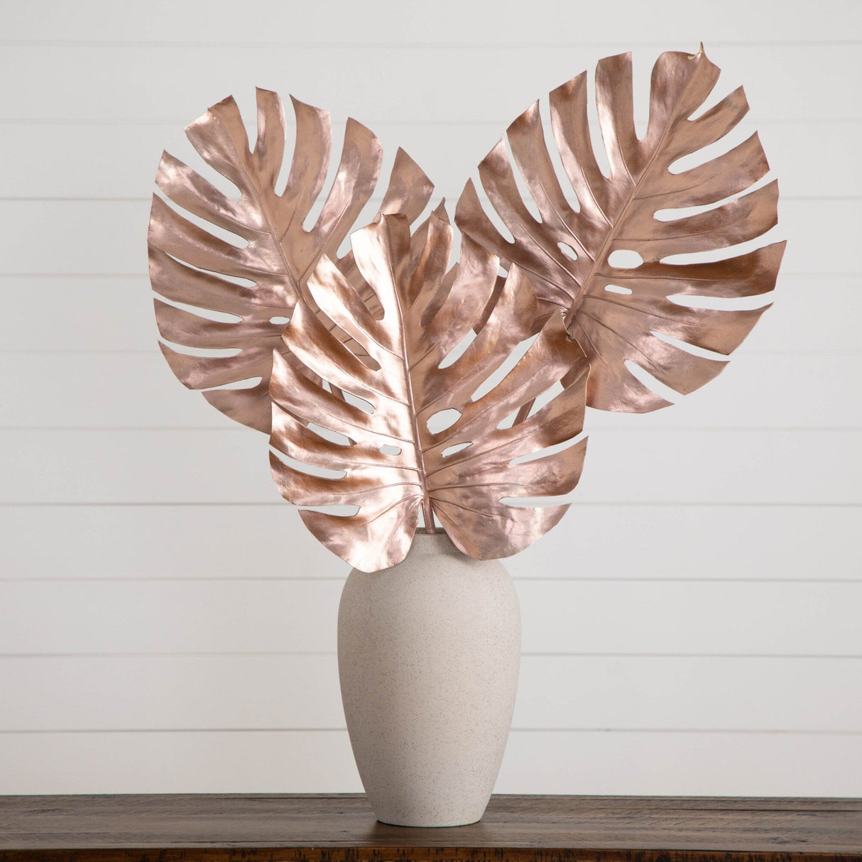 41" Artificial Rose Gold Monstera Stems - Set of 3-Stem-Parc Decor