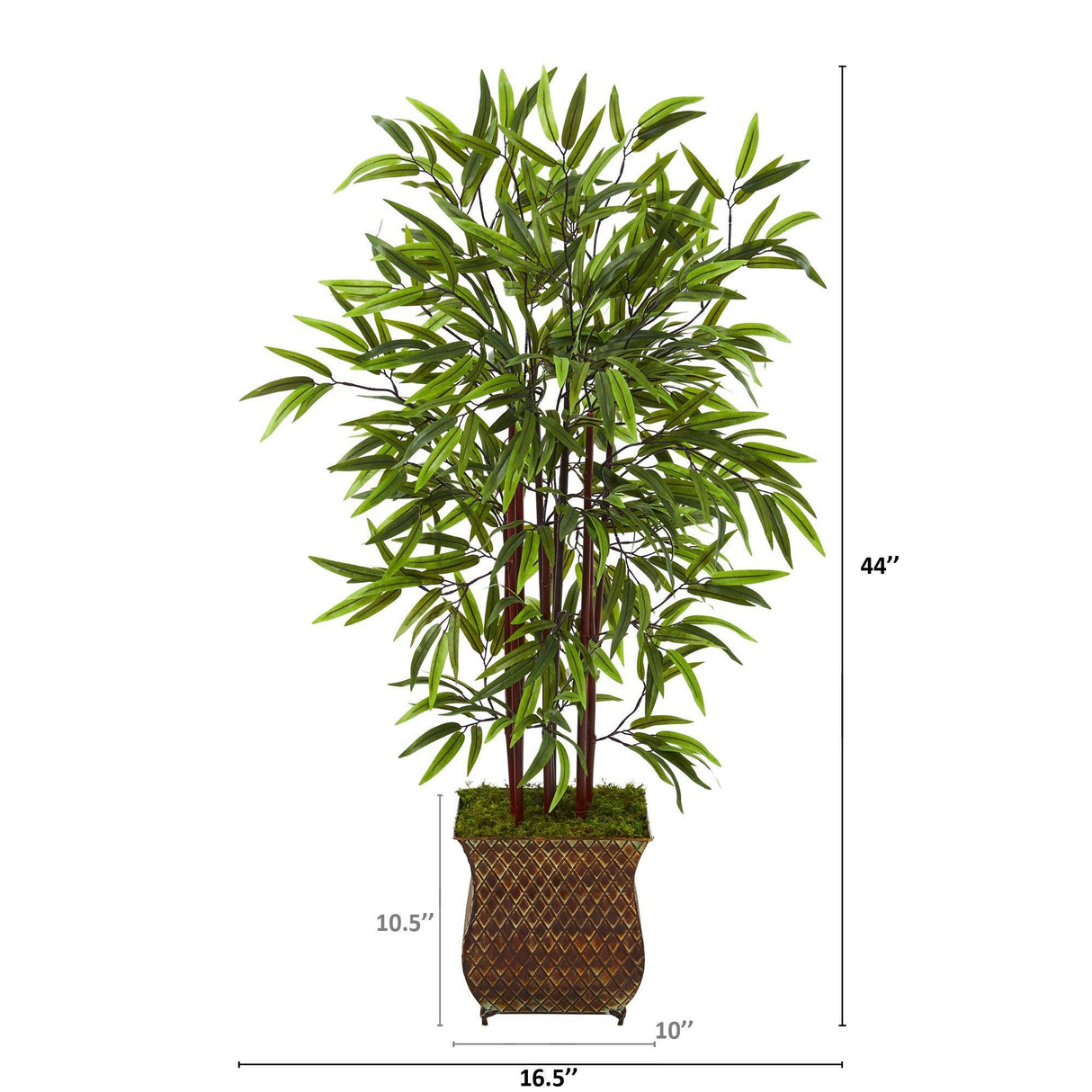 44” Bamboo Artificial Tree in Metal Planter-Parc Decor