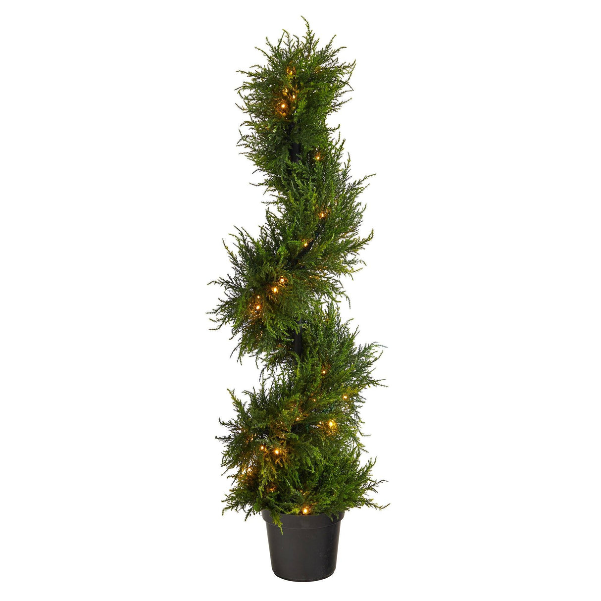 45” Spiral Cypress Artificial Tree with 80 Clear LED Lights UV Resistant (Indoor/Outdoor)-Parc Decor