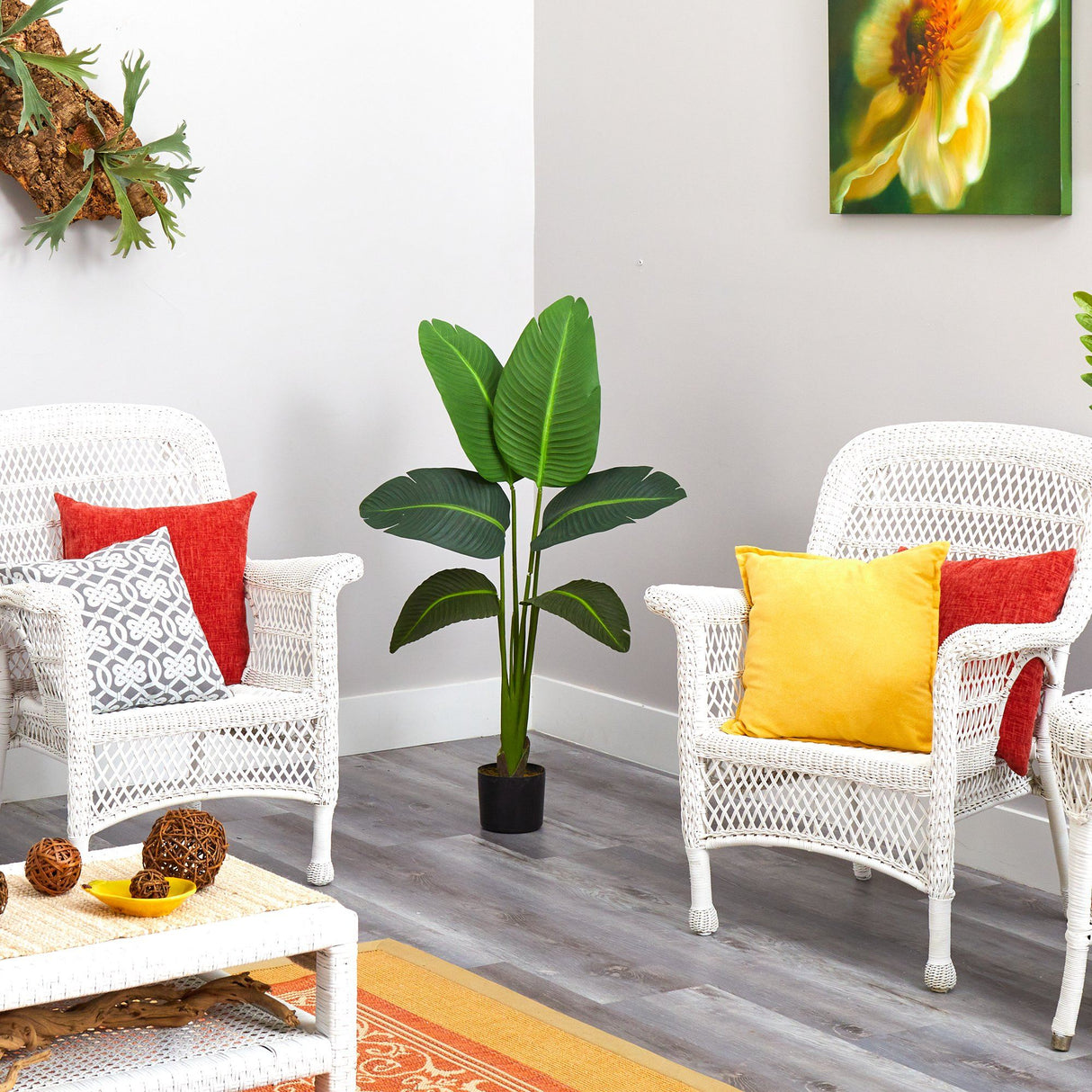 45” Traveler’s Palm Artificial Plant (Real Touch)-Parc Decor