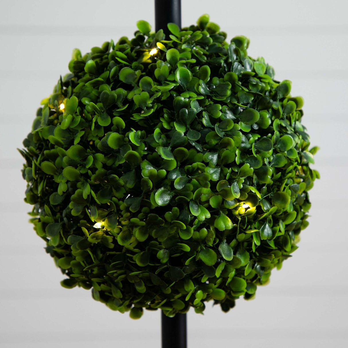 45" UV Resistant Artificial Triple Ball Boxwood Topiary with LED Lights in Decorative Planter (Indoor/Outdoor)-Tree-Parc Decor