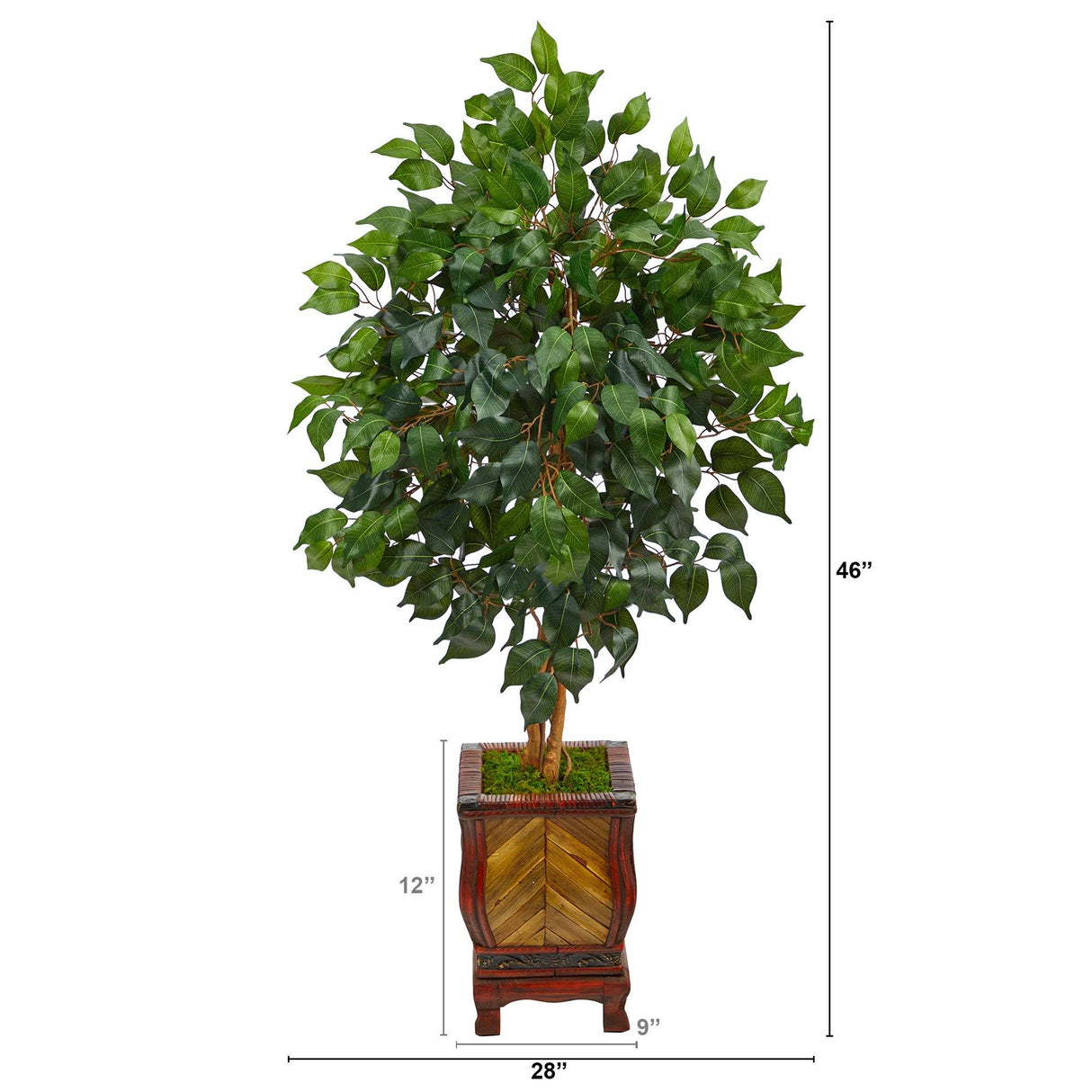 46” Ficus Artificial Tree in Decorative Planter-Parc Decor
