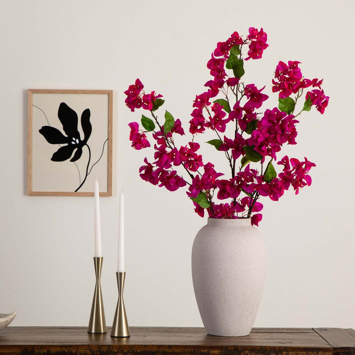 47" Artificial Bougainvillea Flower Stems - Set of 3-Stem-Parc Decor