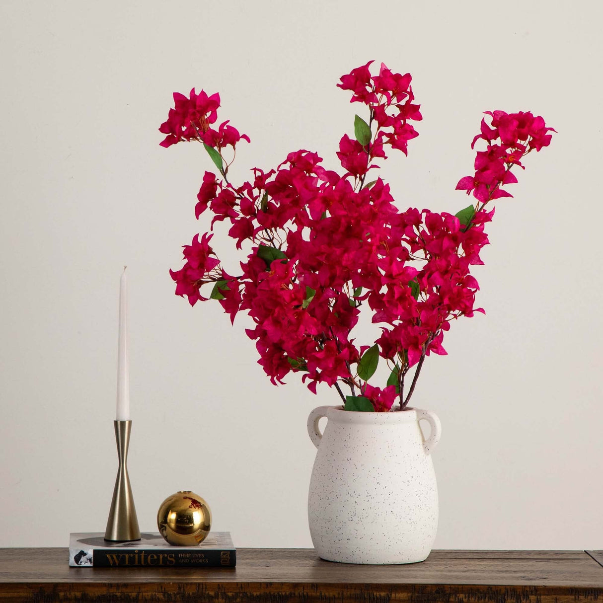 47" Artificial Bougainvillea Flower Stems - Set of 3-Stem-Parc Decor