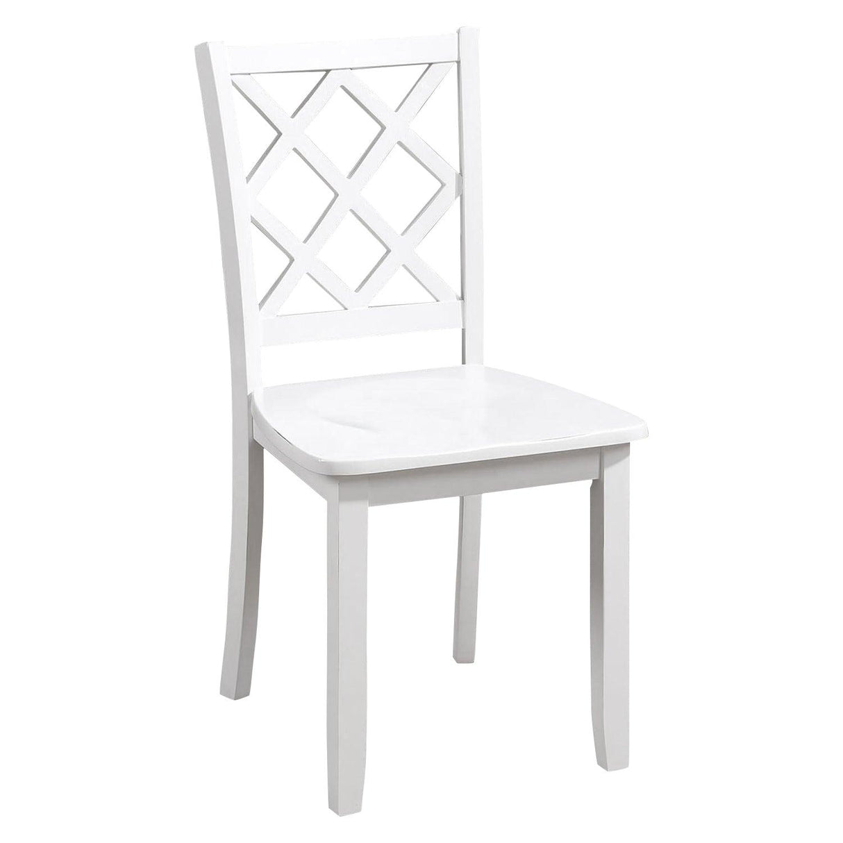 48"W Solid Rubberwood 5-Piece Dining Table Set with Diamond Chair Back-Parc Decor