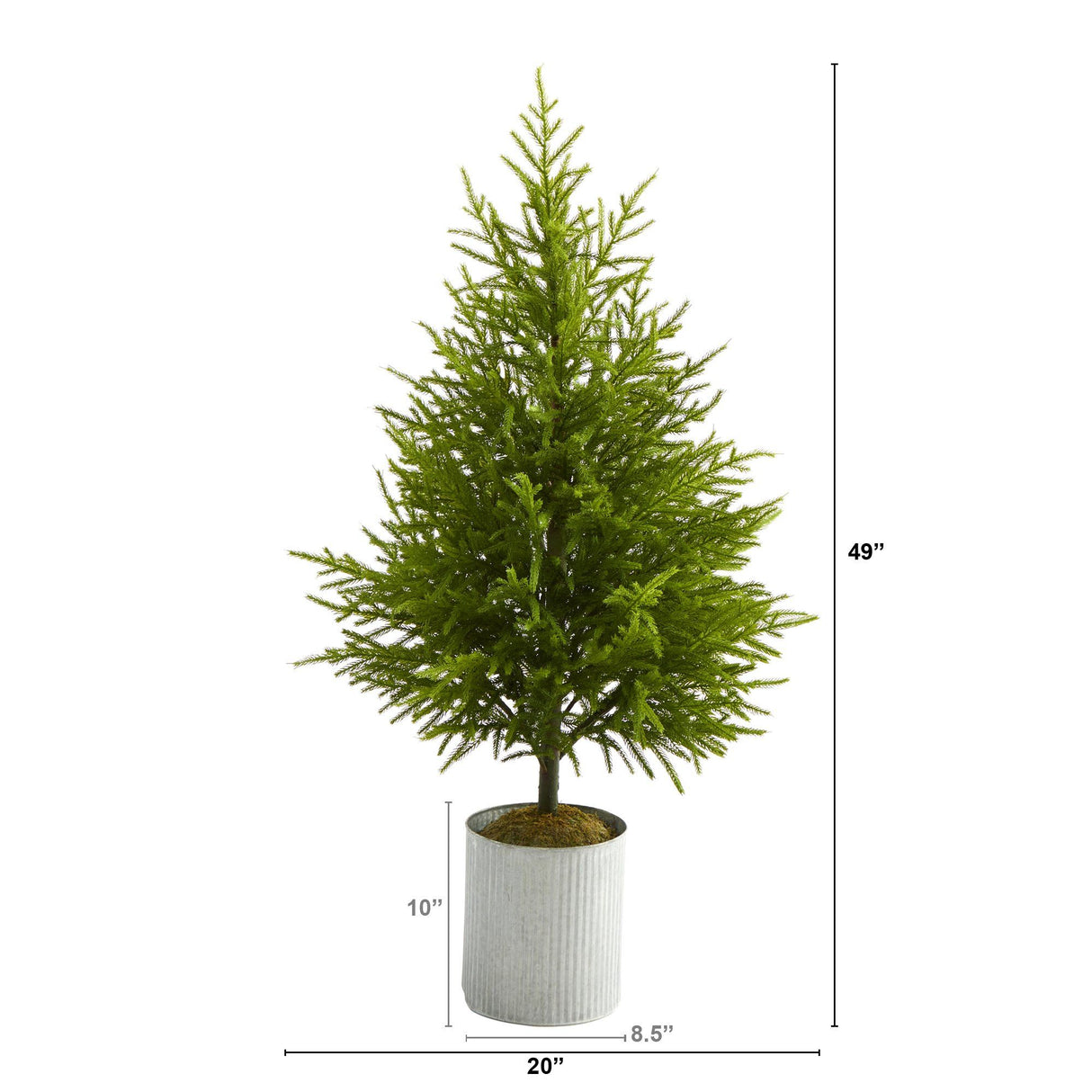 49” Norfolk Island Pine “Natural Look” Artificial Christmas Tree-Christmas Tree-Parc Decor