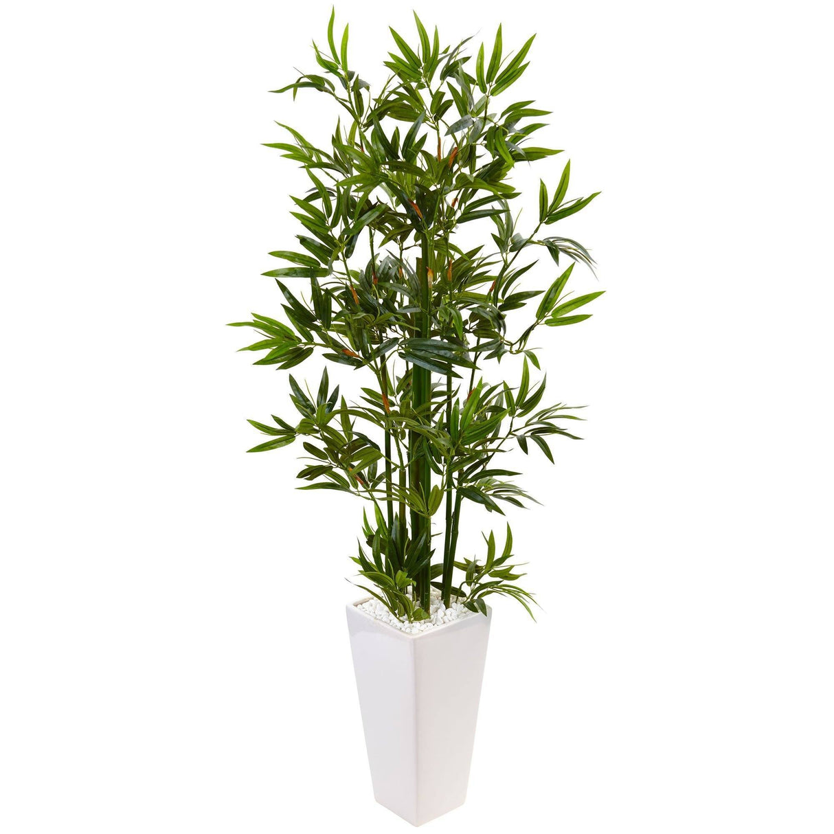 4.5’ Artificial Bamboo Tree in White Tower Planter-Parc Decor