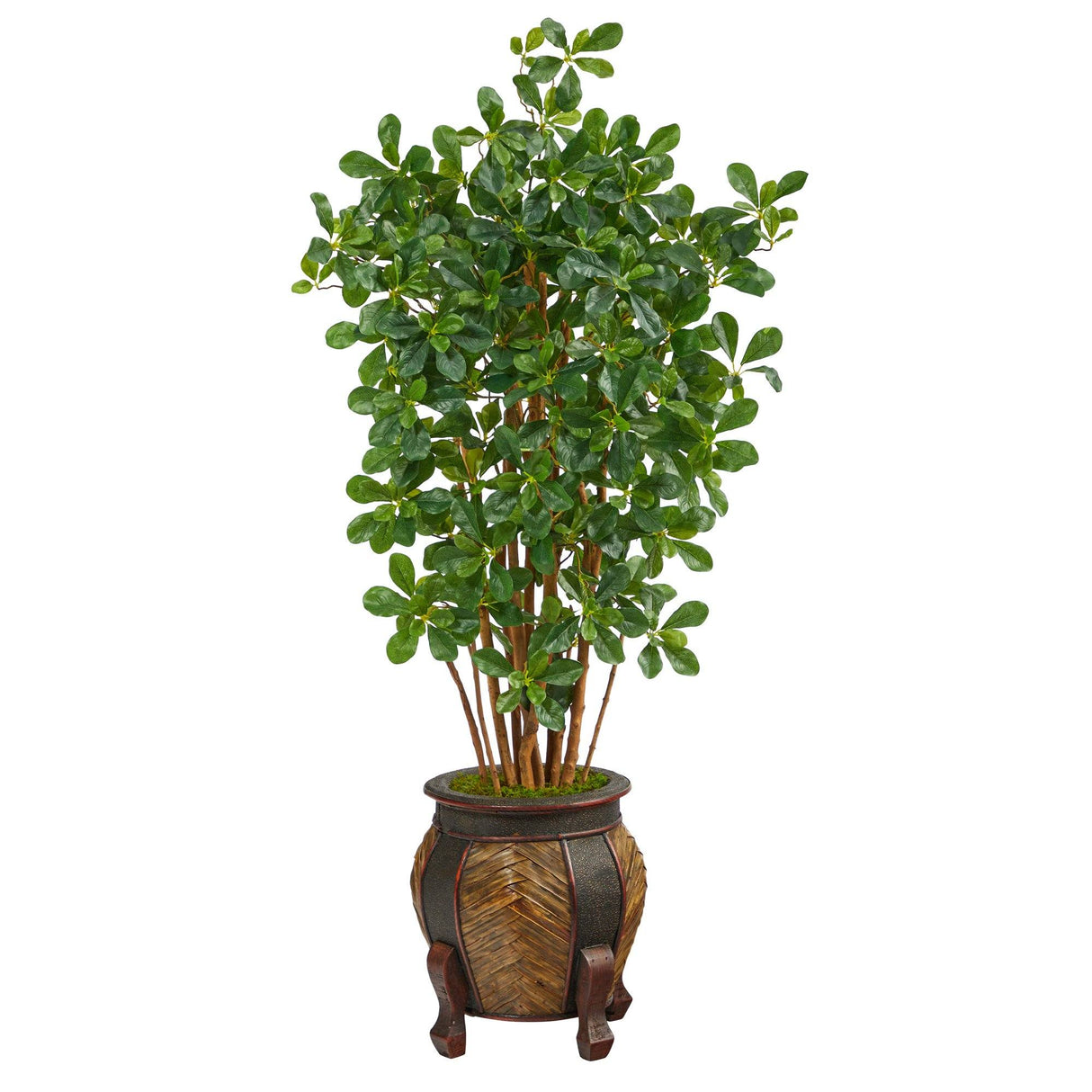 4.5’ Black Olive Artificial Tree in Decorative Planter-Parc Decor