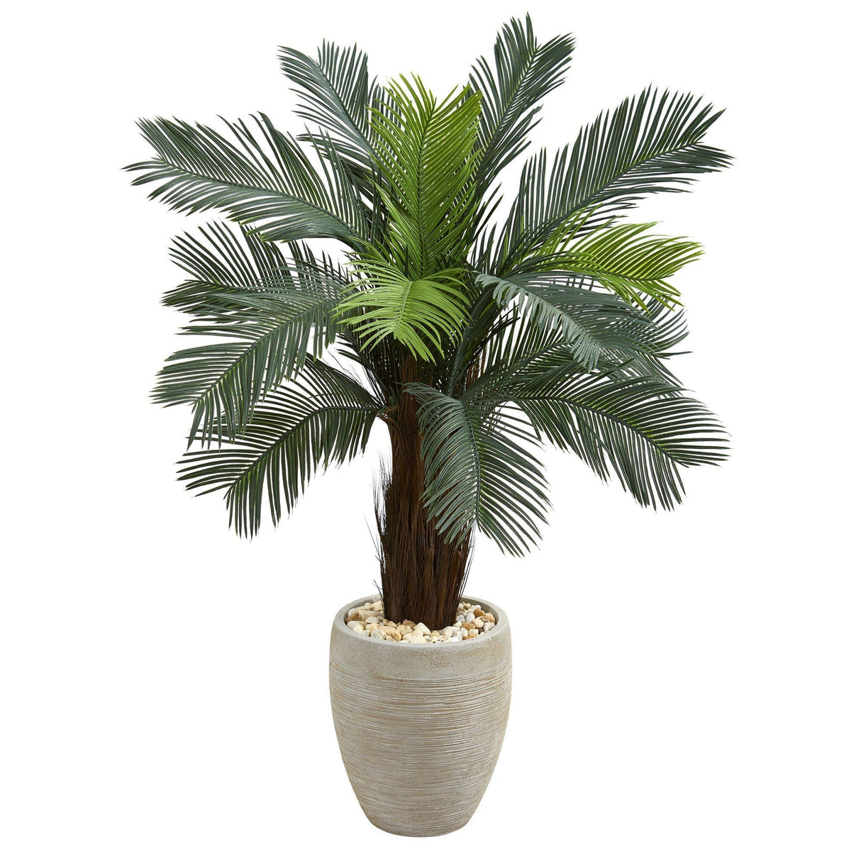4.5’ Cycas Artificial Tree in Oval Planter (Indoor/Outdoor)-Parc Decor