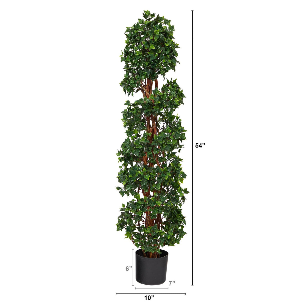 4.5’ English Ivy Spiral Topiary Artificial Tree with Natural Trunk UV Resistant (Indoor/Outdoor)-Parc Decor