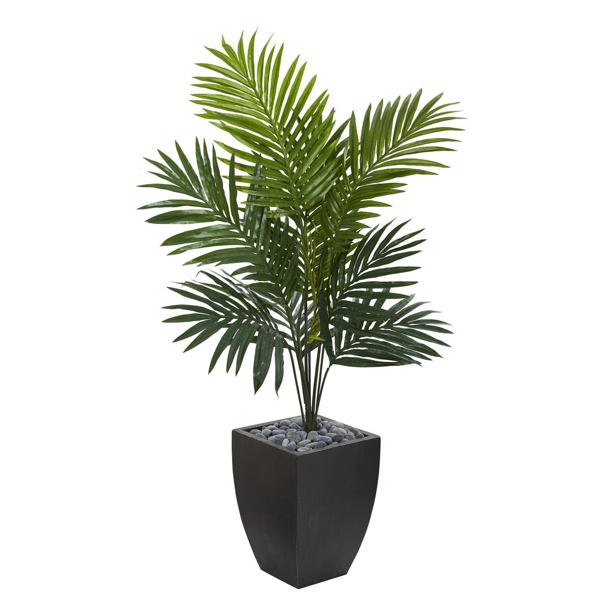 4.5' Kentia Palm Artificial Tree in Black Wash Planter-Parc Decor