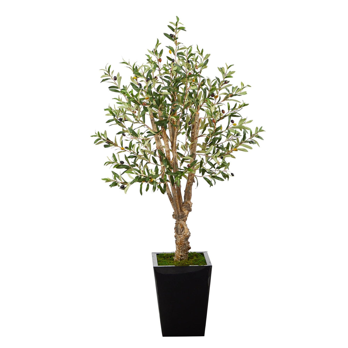 4.5’ Olive Artificial Tree in Black Metal Planter-Parc Decor