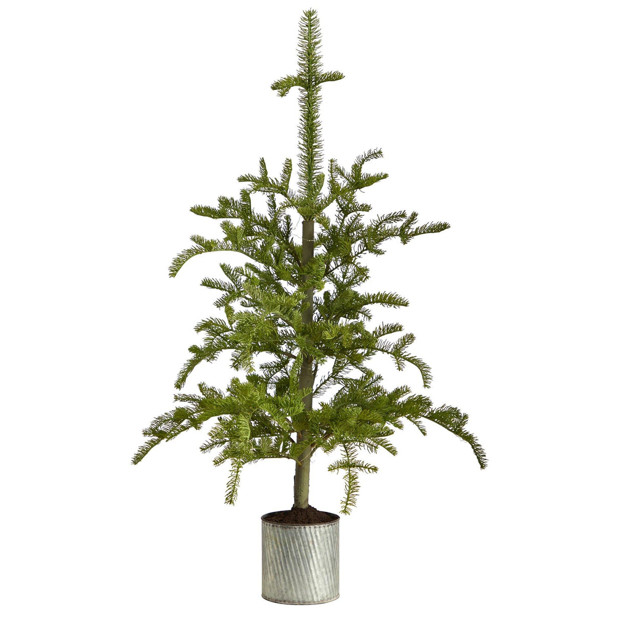 4.5’ Pre-Lit Christmas Pine Artificial Tree in Decorative Planter-Parc Decor