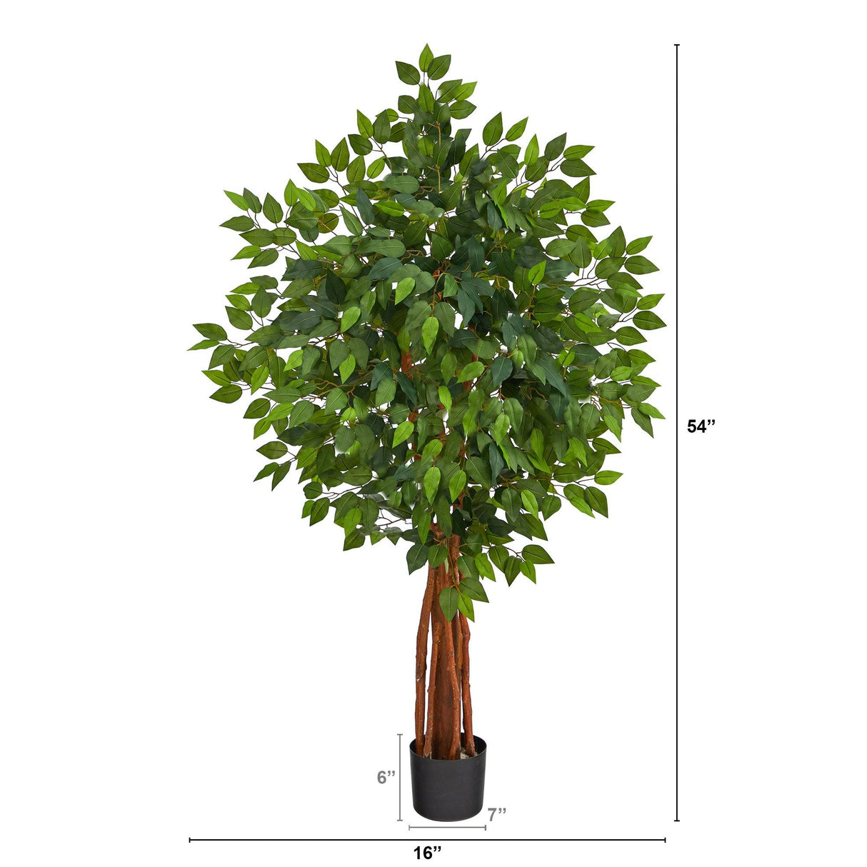 4.5’ Super Deluxe Ficus Artificial Tree with Natural Trunk-Parc Decor