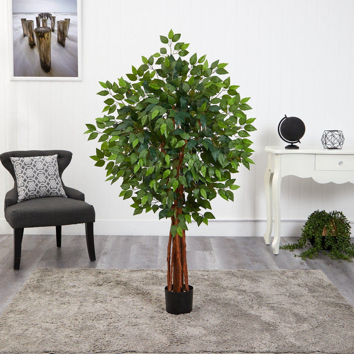 4.5’ Super Deluxe Ficus Artificial Tree with Natural Trunk-Parc Decor