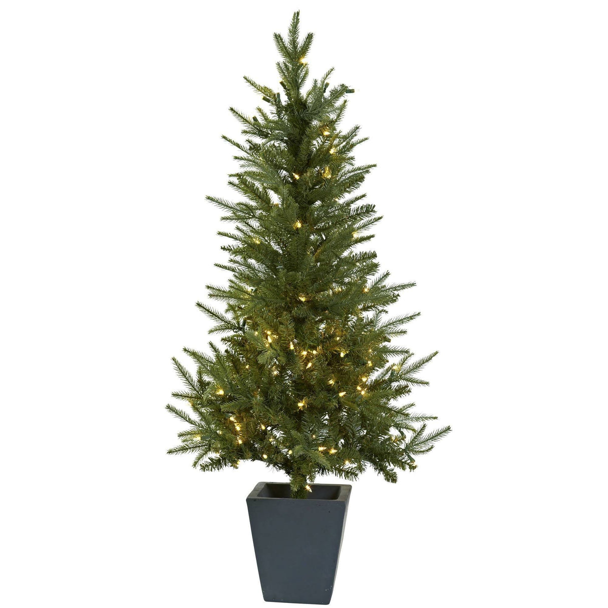4.5' Christmas Tree w/Clear Lights & Decorative Planter-Christmas Tree-Parc Decor