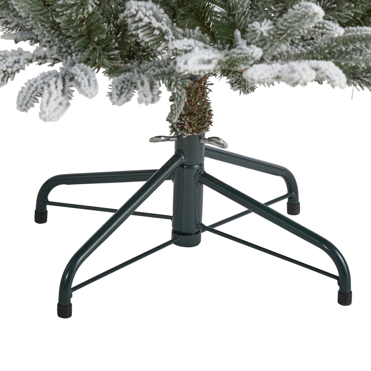 4.5’ Flocked Manchester Spruce Artificial Christmas Tree with 100 Lights and 357 Bendable Branches-Christmas Tree-Parc Decor