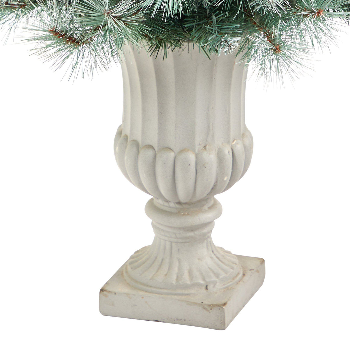 4.5’ Frosted Tip British Columbia Mountain Pine Artificial Christmas Tree with Urn-Christmas Tree-Parc Decor