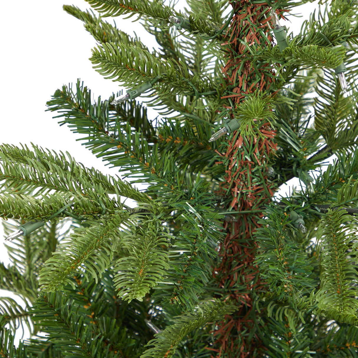 4.5’ Layered Washington Spruce Artificial Christmas Tree with 100 Clear LED Lights and 189 Bendable Branches in White Planter-Christmas Tree-Parc Decor