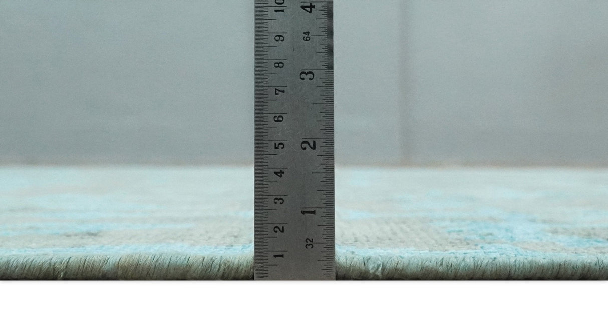 4.5x6.5 Hand Knotted Blue and Gray Modern Persian Style Contemporary Art Silk Area Rug | OP133-Area Rug-Parc Decor